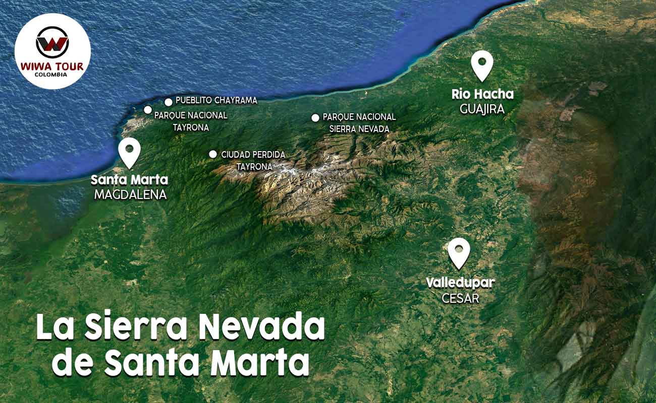 map of the sierra nevada de santa marta